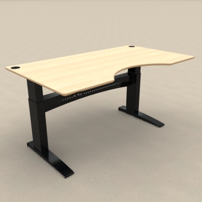 Electric Adjustable Desk | 180x100 cm | Maple with black frame