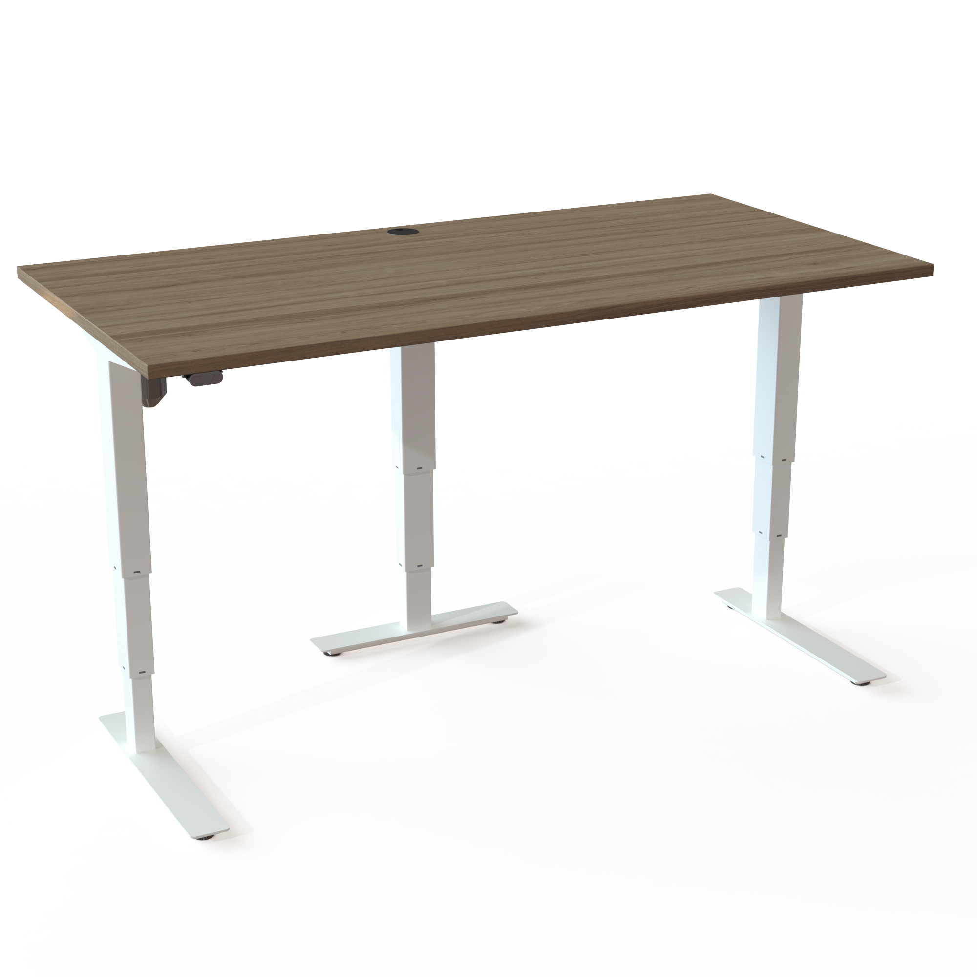 Electric Adjustable Desk | 160x80 cm | Walnut with white frame