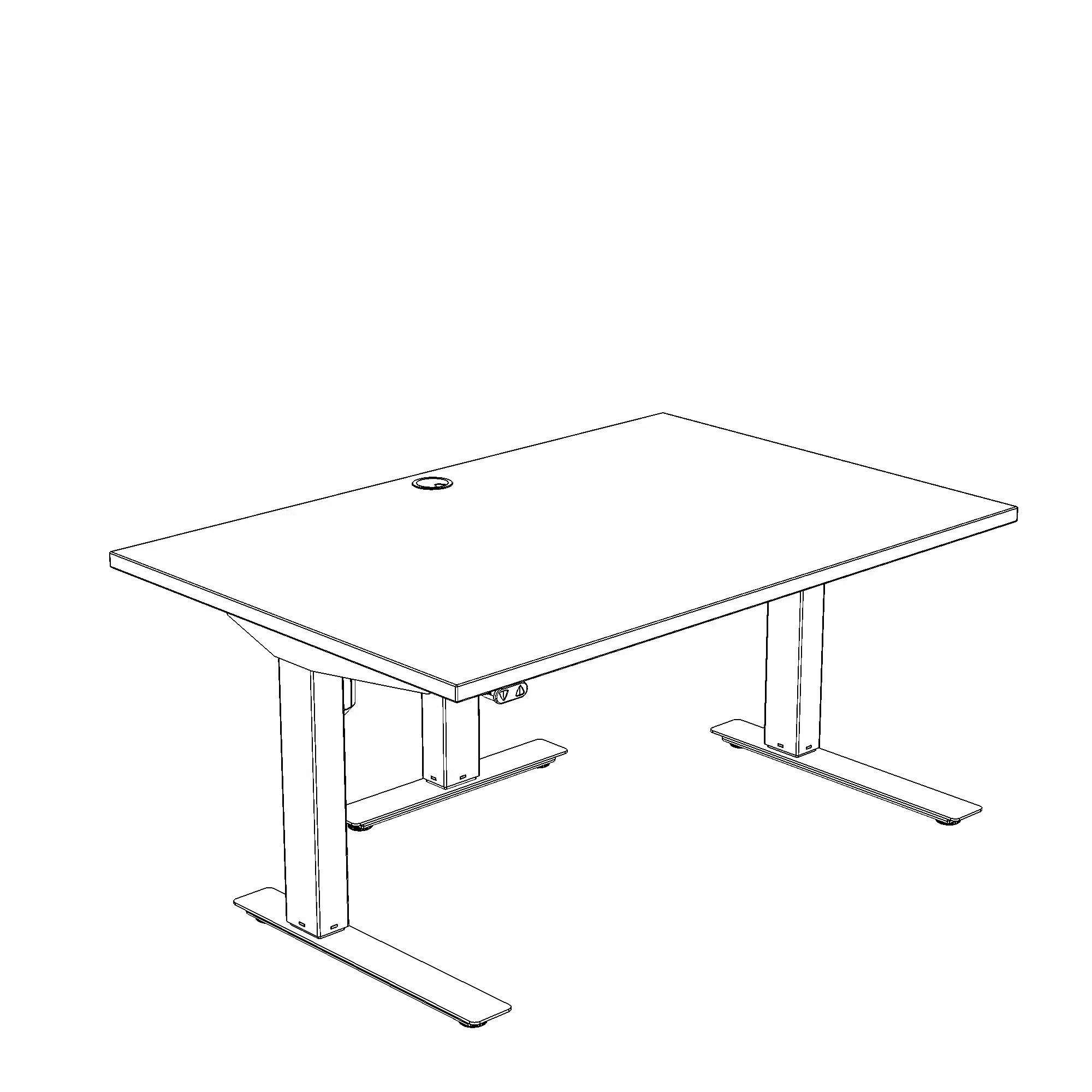 Electric Adjustable Desk | 140x80 cm | Walnut with black frame