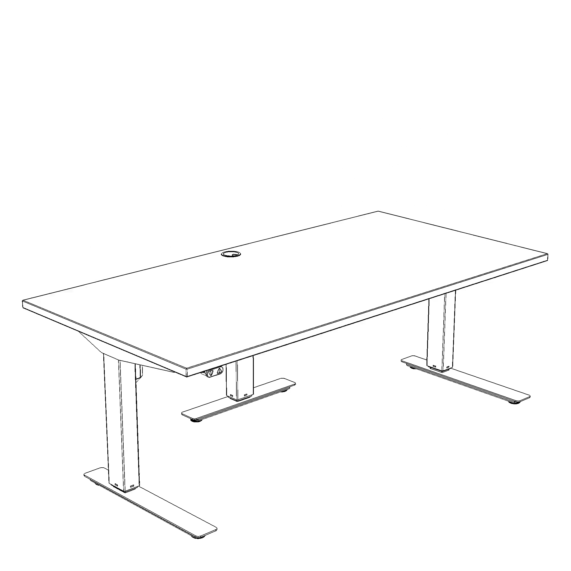 Electric Adjustable Desk | 180x80 cm | Walnut with black frame