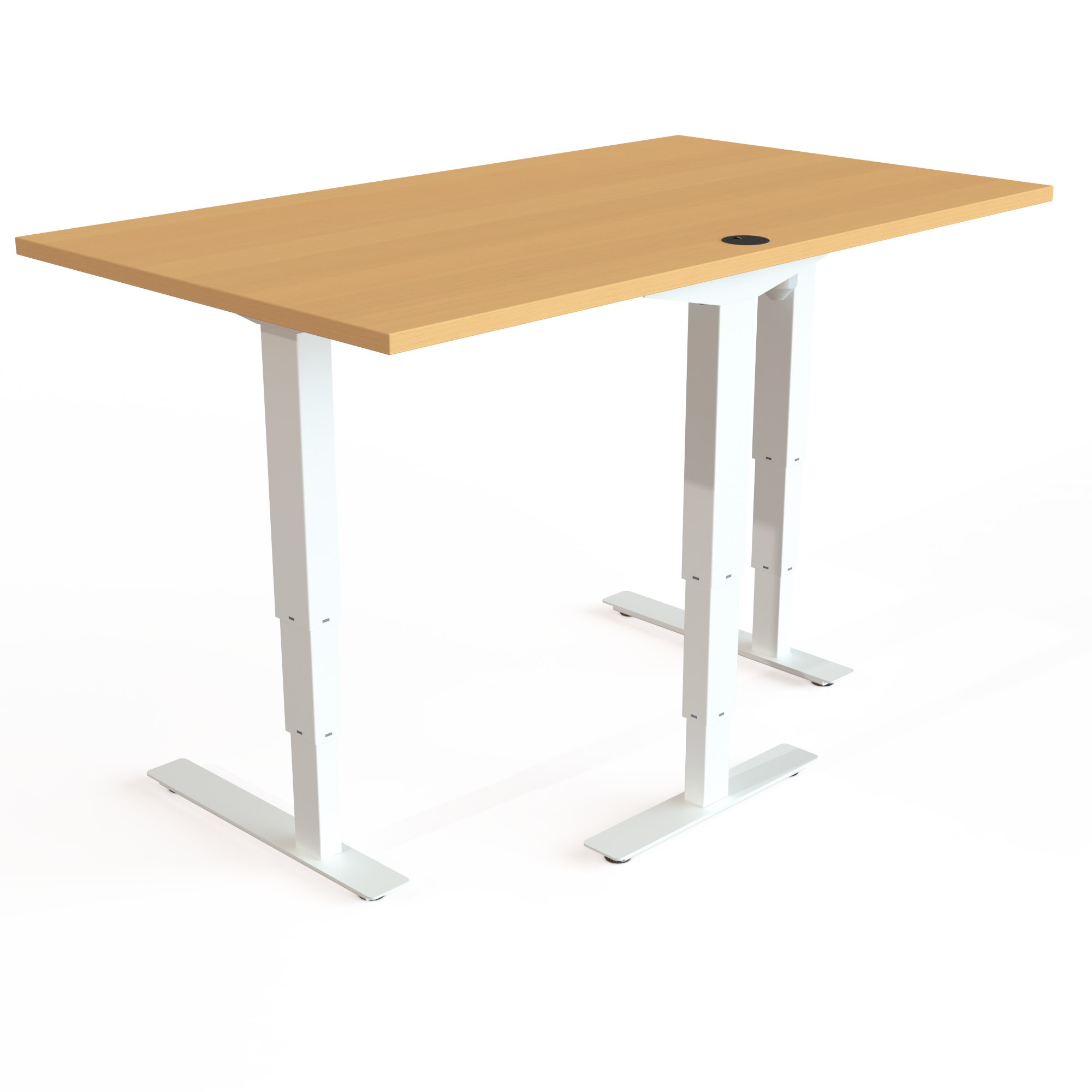 Electric Adjustable Desk | 140x80 cm | Beech with white frame