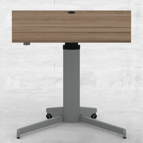 Electric Adjustable Desk | 100x80 cm | Walnut with silver frame