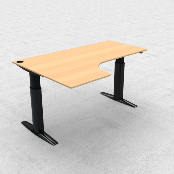 Electric Adjustable Desk | 180x120 cm | Beech with black frame