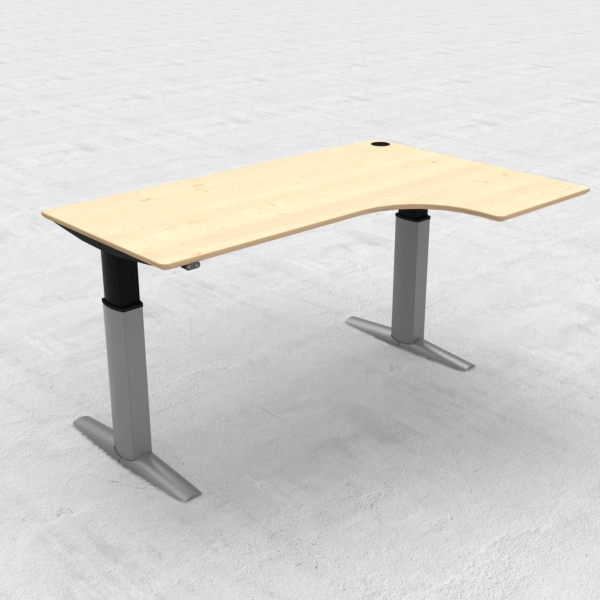 Electric Adjustable Desk | 180x120 cm | Maple with silver frame