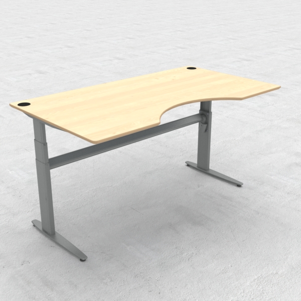 Electric Adjustable Desk | 180x100 cm | Maple with silver frame