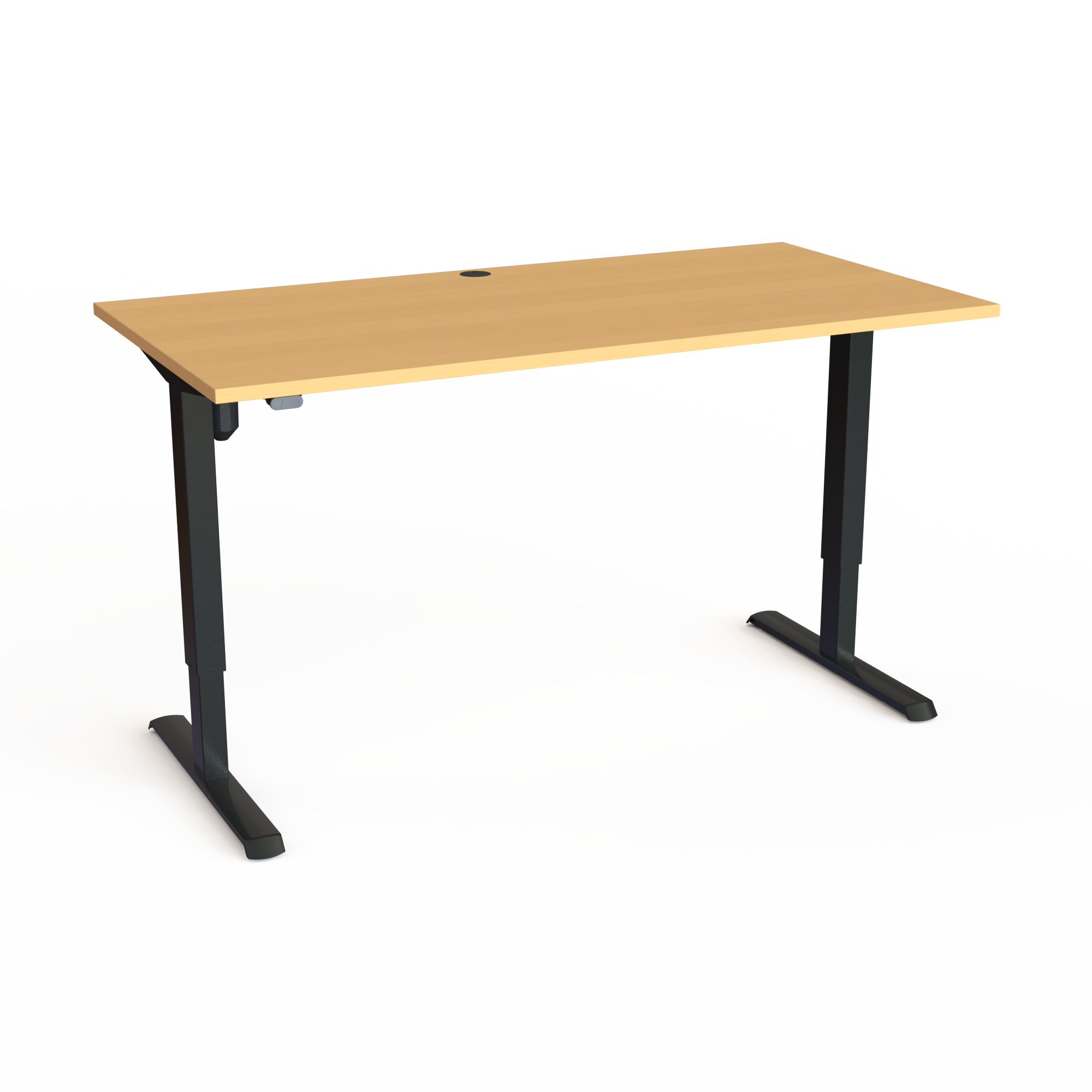 Electric Adjustable Desk | 160x80 cm | Beech with black frame