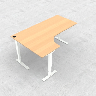 Electric Adjustable Desk | 180x120 cm | Beech with white frame
