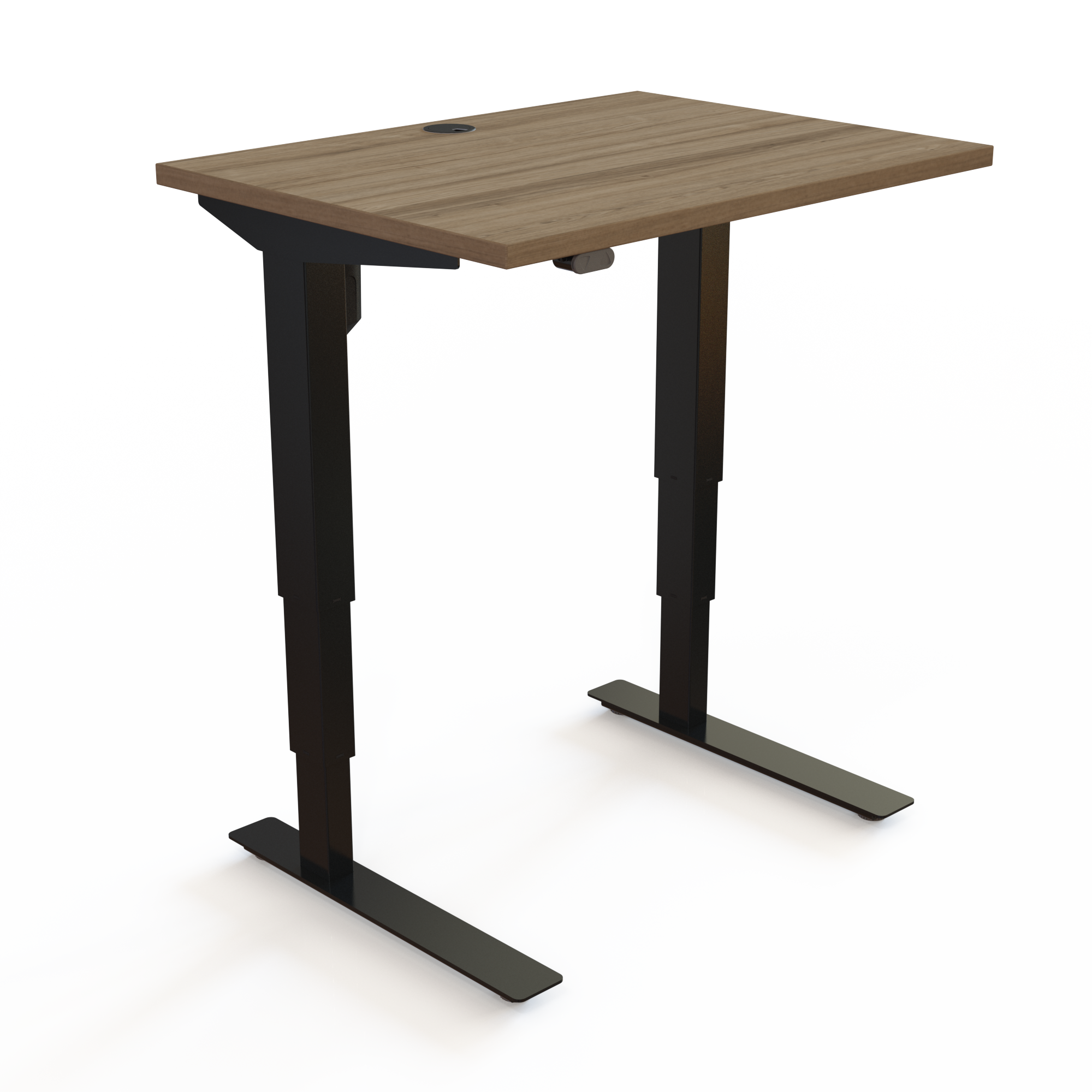 Electric Adjustable Desk | 80x60 cm | Walnut with black frame