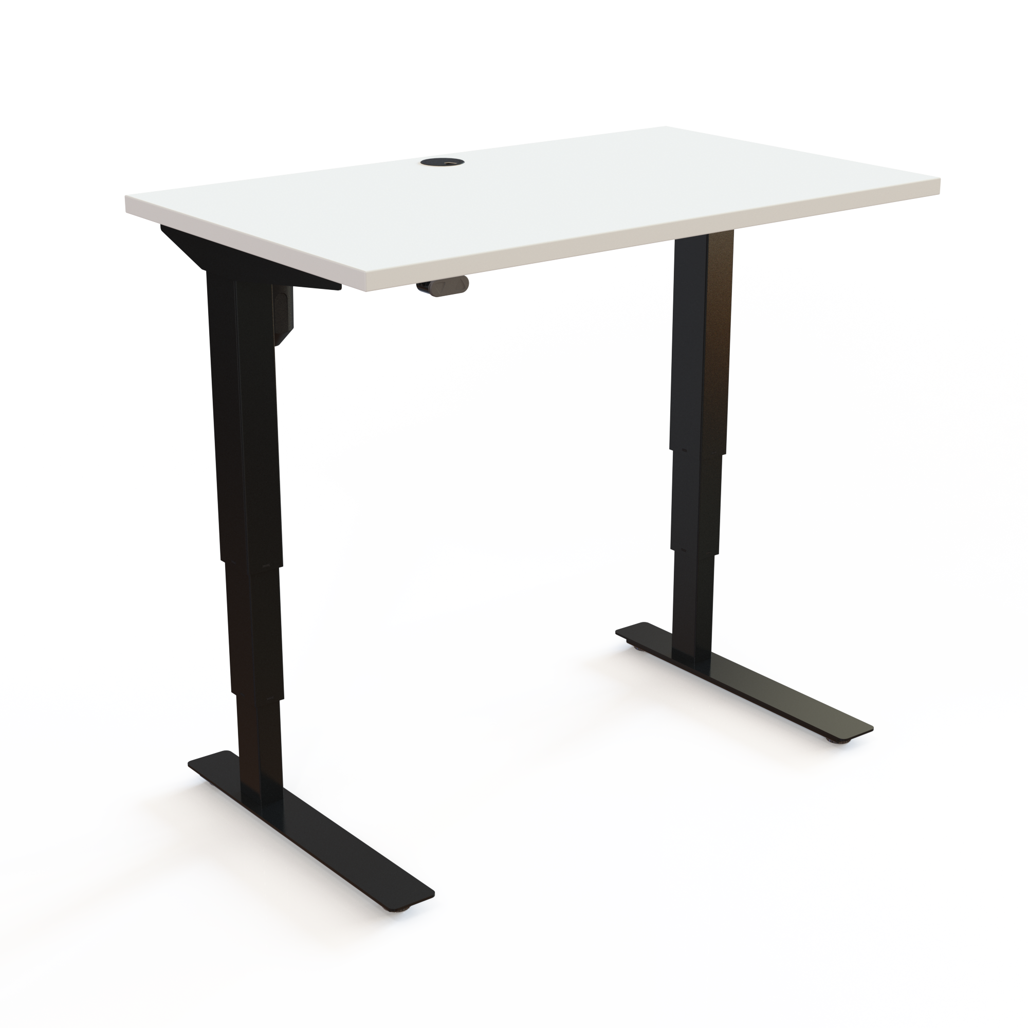 Electric Adjustable Desk | 100x60 cm | White with black frame