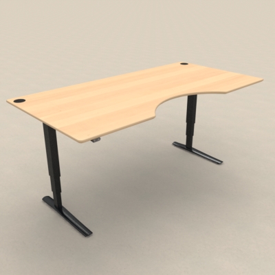 Electric Adjustable Desk | 200x100 cm | Beech with black frame