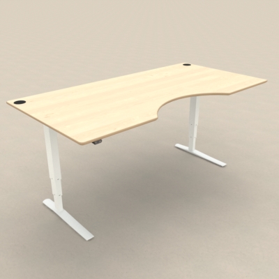 Electric Adjustable Desk | 200x100 cm | Maple with white frame