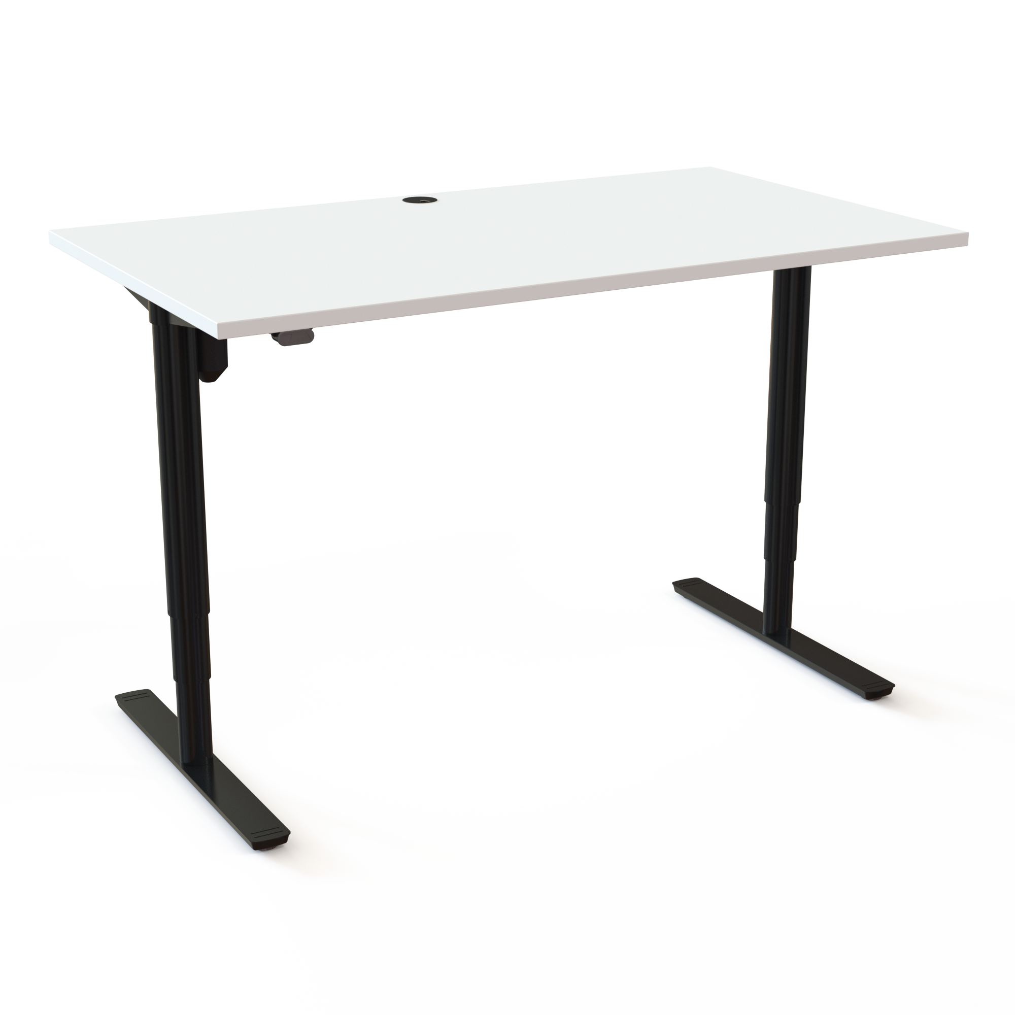 Electric Adjustable Desk | 140x80 cm | White with black frame