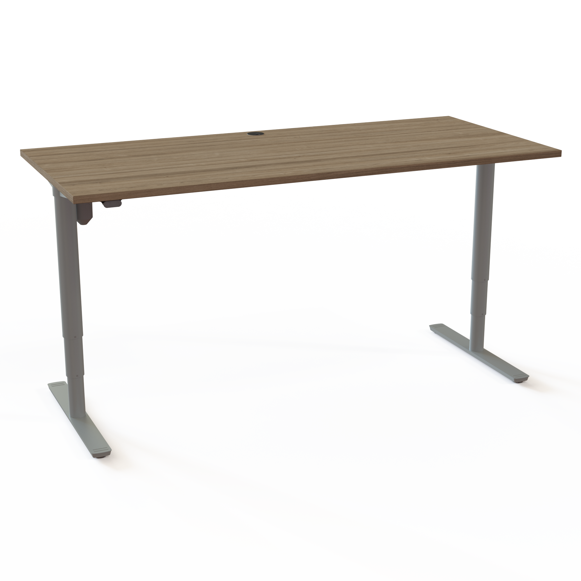 Electric Adjustable Desk | 180x80 cm | Walnut with silver frame