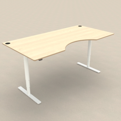 Electric Adjustable Desk | 200x100 cm | Maple with white frame