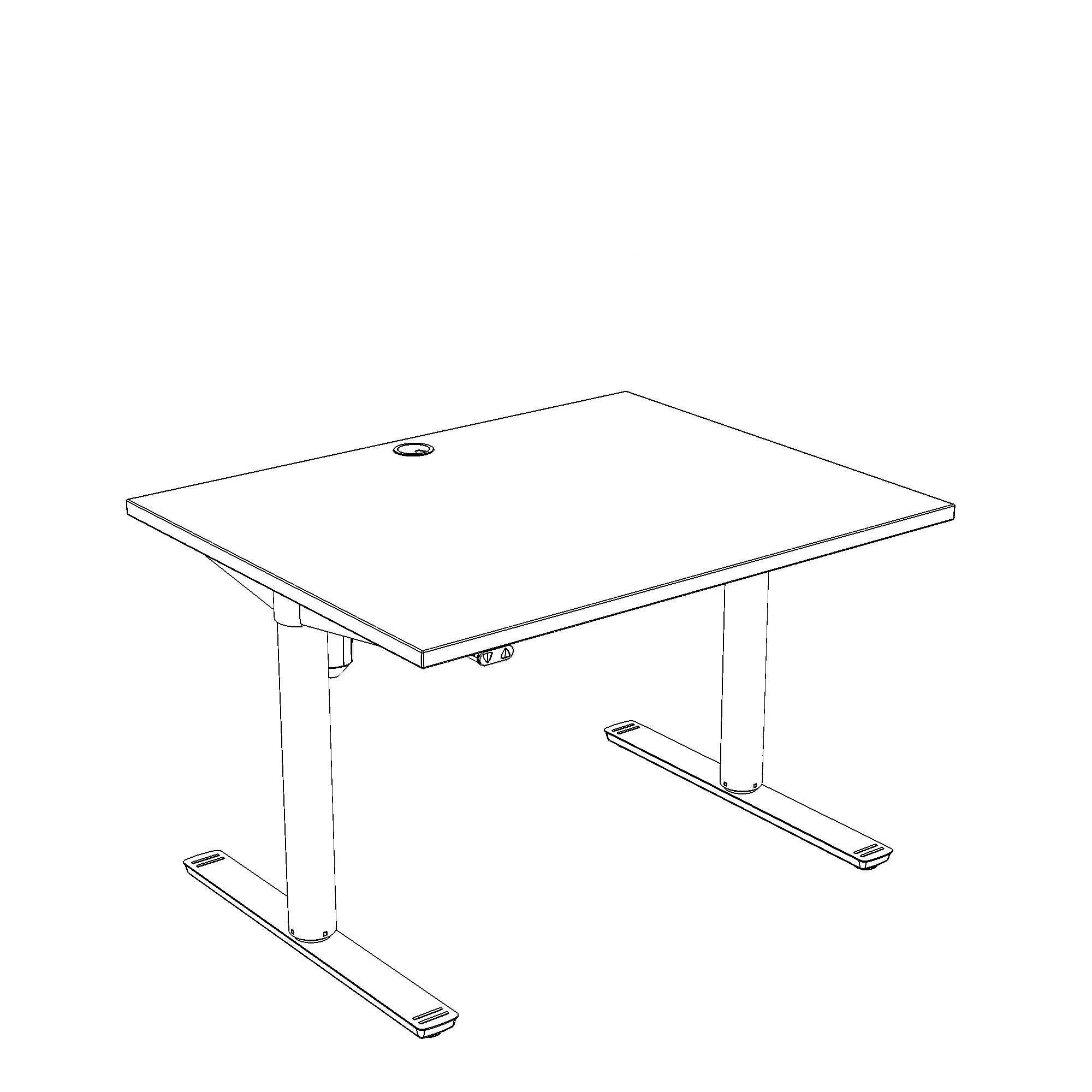 Electric Adjustable Desk | 100x80 cm | White with black frame