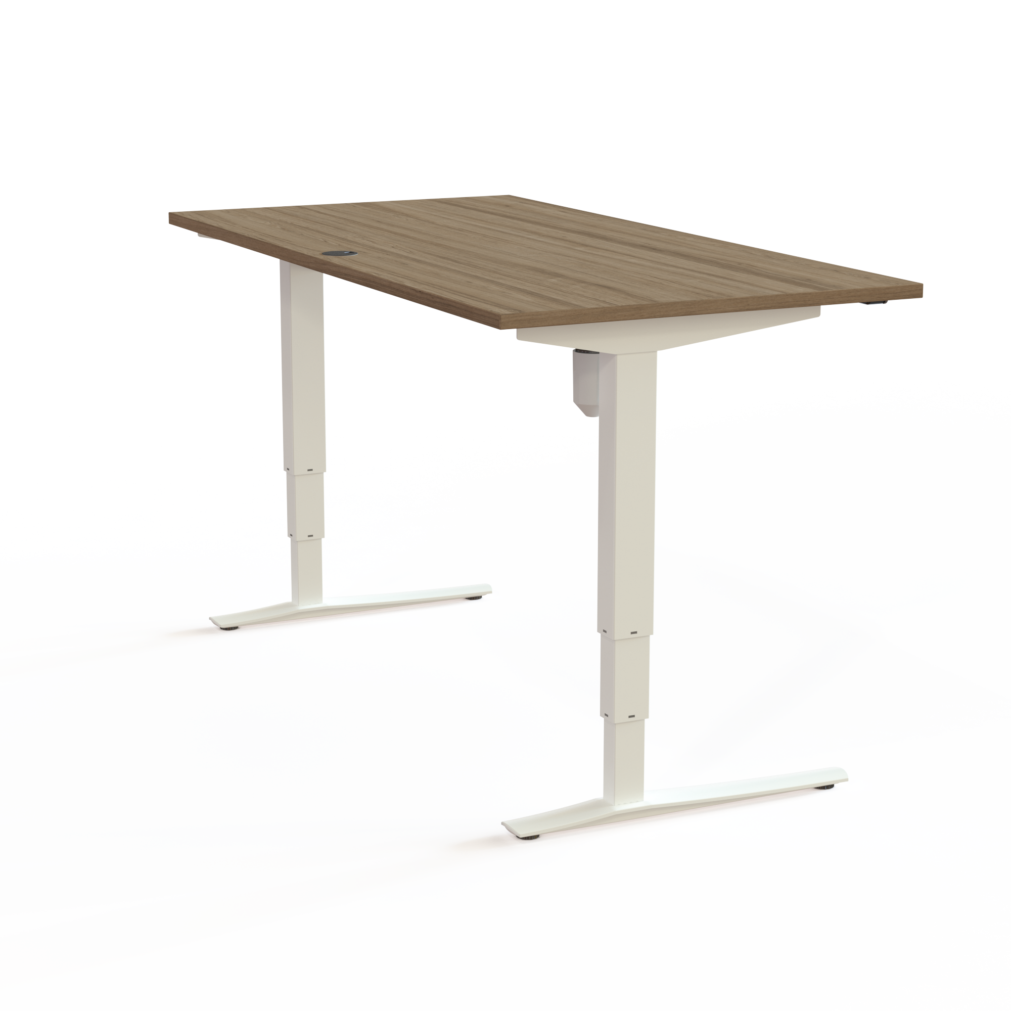 Electric Adjustable Desk | 160x80 cm | Walnut with white frame