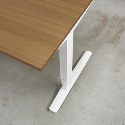 Electric Adjustable Desk | 100x80 cm | Walnut with white frame
